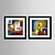abordables Peintures à l&#039;Huile-peinture à l&#039;huile abstraite décoration main toile peinte avec étiré encadrée - ensemble de 2