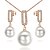 cheap Jewelry Sets-Crystal Jewelry Set Vintage Party Work Casual Fashion Pearl Earrings Jewelry Rose Gold / Silver For Party Special Occasion Anniversary Birthday Gift 1 set