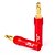 preiswerte Audiokabel-jsj® DIY Bananenstecker-Lautsprecher Audio-Plug Kupfer vergoldet (Blende ∅3.8mm rot + schwarz 2 Stück)