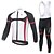 cheap Men&#039;s Clothing Sets-Men&#039;s Long Sleeve Cycling Jersey with Tights - Black with White Bike Jersey Clothing Suit Breathable Quick Dry Reflective Strips Back Pocket Sweat-wicking Sports Patchwork Mountain Bike MTB Road Bike