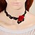 cheap Necklaces-Vintage Red Rose Lace Necklace