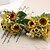 preiswerte Künstliche Blume-Seide Sonnenblume-Blumenstrauß 2 Sträuße / lot jedes Bouquet 5 Köpfe für Hochzeitsdekoration