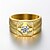 זול Fashion Ring-בגדי ריקוד גברים טבעת הטבעת נסיכה קלסי ציפוי זהב Fashion Ring תכשיטים מוזהב עבור חתונה Party מסיבה\אירוע ערב יומי קזו&#039;אל ספורט 8 / 9 / 10 / זירקון