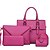 abordables Ensembles de Sacs-Femme Sacs PU Ensembles de Sac Ensemble de 5 pcs Couleur Pleine Blanc / Noir / Fuchsia