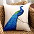 abordables Taies d&#039;Oreiller-paon bleu à motifs coton / lin taie d&#039;oreiller décoratif style frais