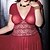 cheap Sexy Lingerie-Women&#039;s Plus Size Chemises &amp; Negligees Solid Colored Lace Red / Polyester