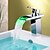 preiswerte Klassisch-Waschbecken Wasserhahn - LED / Wasserfall Chrom Mittellage Ein Loch / Einhand Ein LochBath Taps / Messing