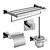 cheap Bath Accessories-Polish Stainless Steel Bath Hardware Set with Towel Shelf with Bar Toilet Paper Holder Robe Hook and Toilet Brush Holder