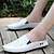 رخيصةأون أحذية مفتوحة للرجال-رجالي قباقيب والحفاية أحذية الراحة فضفاض جلد أبيض أسود برتقالي الربيع الصيف / EU42