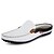 cheap Men&#039;s Clogs &amp; Mules-Men&#039;s Shoes Leather Spring Summer Fall Comfort Clogs &amp; Mules Stitching Lace For Casual White Blue