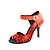 cheap Dance Shoes-Women&#039;s Latin Shoes / Salsa Shoes Leatherette Buckle Sandal Buckle Customized Heel Customizable Dance Shoes Black / Red / Silver