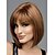 Χαμηλού Κόστους Συνθετικές Trendy Περούκες-Συνθετικές Περούκες Ίσιο Ίσια Κούρεμα καρέ Με αφέλειες Περούκα Κοντό Μπεζ Συνθετικά μαλλιά Γυναικεία Καφέ StrongBeauty