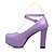 baratos Sapatos de Salto Alto de mulher-FemininoPlataforma-Salto Agulha Plataforma-Preto Roxo Branco-Couro Envernizado-Social