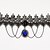 abordables Collares-collar de gemas de bule de flor negra vintage estilo femenino clásico
