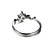 tanie Modne pierścionki-Damskie Pierścień oświadczenia Kolor ekranu Cyrkonia Powłoka platynowa Imitacja diamentu Modny Ślub Impreza Biżuteria kostiumowa