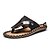 cheap Men&#039;s Slippers &amp; Flip-Flops-Men&#039;s Spring / Summer / Fall Casual Stitching Lace Leather Black / Brown