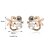 cheap Earrings-XM Women&#039;s  Fashion Fresh Flower Gold Plating Color Zirconium Stud Earrings