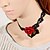 cheap Necklaces-Vintage Red Rose Lace Necklace