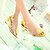 billige Sandaler til kvinder-Dame Sandaler Wedge-sandaler Katy Perry sandaler Klare sko Wedge-sandaler Blomst Kile Hæl Kigge Tå Sød Daglig Fest / aften Kunstlæder Elastisk bånd Sommer Blomstret Sort Rød Blå