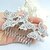 cheap Brooches-Wedding Silver-tone Clear Rhinestone Crystal Butterfly Hair Comb Bridal Headpiece Wedding Hair Comb