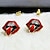 cheap Earrings-Women&#039;s Korean Jewelry Explosion Trendy Big Mouth &amp; Tongue Bright Red Earrings