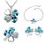 abordables Parure Bijoux-Femme Cristal Parure de Bijoux dames Mode Cristal Strass Des boucles d&#039;oreilles Bijoux Vert / Bleu Roi / Bleu Pour Soirée Quotidien / Boucles d&#039;Oreilles / Colliers décoratif / Bracelet