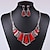 voordelige Sieraden Set-Women&#039;s Jewelry Set Crystal, Cubic Zirconia Statement, Ladies, Vintage, Party, Work, Casual Include Drop Earrings Bib necklace Red / Green / Blue For Party Special Occasion Congratulations / Necklace