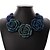 cheap Jewelry Sets-Women&#039;s Resin Collar Necklace Roses Flower Party Statement Ladies Casual Fashion Vintage Resin Earrings Jewelry Blue For Party Special Occasion Anniversary Birthday Gift