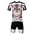 cheap Men&#039;s Clothing Sets-ILPALADINO Men&#039;s Short Sleeve Cycling Jersey with Shorts White / Black Animal Cartoon Bike Shorts Jersey Clothing Suit Breathable Quick Dry Ultraviolet Resistant Back Pocket Sports Animal Clothing