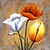 baratos Quadros com Moldura-pintura a óleo abstrata decoração flor mão telas pintadas com esticada enquadrado - conjunto de 3