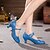 זול נעלי ריקודים ונעלי ריקוד מודרניות-בגדי ריקוד נשים נעליים מודרניות עקבים אבזם עקב מותאם שחור כחול בהיר אבזם / נצנצים / הצגה / אימון / מקצועי