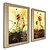 Χαμηλού Κόστους Έργα σε κορνίζα-ελαιογραφία σύγχρονη χέρι αφηρημένη λουλούδι ζωγραφισμένο φυσικό λινό με τεντωμένα πλαισιώνεται - σύνολο 2