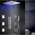 abordables Grifos de ducha-Set de ducha Conjunto - Efecto lluvia Moderno / Modern Cromo Colocado en la Pared Válvula Cerámica Bath Shower Mixer Taps / Latón / Sola manija Cuatro Agujeros