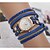 preiswerte Modeuhren-Damen Armbanduhr Quartz Schlussverkauf Leder Band Analog Armreif Modisch Schwarz / Weiß / Blau - Braun Rot Blau