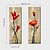 cheap Framed Arts-Oil Painting Decoration Abstract Flowers Hand Painted Canvas with Stretched Framed - Set of 2