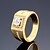 cheap Rings-Men&#039;s Band Ring - Gold Plated Birthstones 8 / 9 / 10 Golden For Wedding / Party / Daily / Zircon