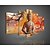 olcso Népszerű művészek olajfestményei-Kézzel festett Absztrakt Bármilyen alakú Öt elem Vászon Hang festett olajfestmény For lakberendezési