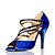 cheap Latin Shoes-Women&#039;s Salsa Shoes Flocking High Heel Ribbon Tie Stiletto Heel Non Customizable Dance Shoes Royal Blue / Professional