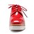 abordables Richelieu femme-Femme Chaussures Cuir Verni Printemps Eté Automne Plateau Creepers Lacet pour Décontracté Blanc Noir Rouge