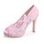 baratos Sapatos de Noiva-Mulheres Sapatos De Casamento Com Transparência Primavera / Verão Salto Agulha Dedo Aberto Conforto Casamento Festas &amp; Noite Renda Tricô Rosa claro / Branco / Ivory / EU41