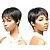 halpa Synteettiset trendikkäät peruukit-Synteettiset peruukit Suora Suora Peruukki Musta Synteettiset hiukset Naisten Afro-amerikkalainen peruukki Musta hairjoy