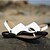 cheap Men&#039;s Sandals-Men&#039;s Sandals Comfort Shoes Slingback Sandals Athletic Casual Outdoor Leather Nappa Leather Cowhide White Black Fall Summer