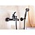 cheap Bathroom Sink Faucets-Bathroom Sink Faucet - Handshower Included Oil-rubbed Bronze Wall Mounted Two Holes / Single Handle Two Holes