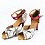 voordelige Latin dansschoenen-Dames Latin dansschoenen Kunstleer Sandalen Gesp Speciale hak Aanpasbaar Dansschoenen Zilver / Leer