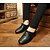 abordables Chaussures de danse d&#039;entraînement-Homme Chaussures Modernes Salon Intérieur Oxford Talon Fourrure Talon Bottier Lacet Noir