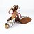 voordelige Latin dansschoenen-Dames Latin dansschoenen Kunstleer Sandalen Gesp Speciale hak Aanpasbaar Dansschoenen Zilver / Leer