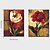 رخيصةأون فن البرواز-رسم زيتي مؤطر - الأزهار / النباتية أكريليك صورة زيتية
