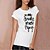 cheap Women&#039;s T-shirts-Women&#039;s Casual Letter Printed Crew Neck Short Sleeve White Punk T-Shirts
