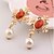 abordables Boucle d&#039;Oreille-Femme Zircon Boucle d&#039;Oreille Pendantes Dangling Dangle Mode Perle Imitation de perle Zirconium Des boucles d&#039;oreilles Bijoux Écran couleur Pour