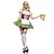 cheap Oktoberfest-Maid Costume Oktoberfest / Beer Cosplay Costume Party Costume Women&#039;s Halloween Carnival Oktoberfest Festival / Holiday Spandex Terylene Outfits Green Patchwork